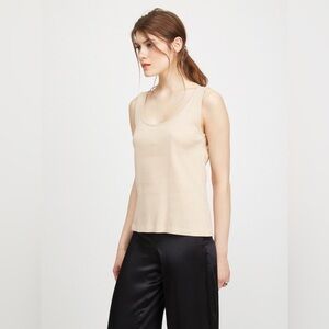 Revisited Matters Tan Ribbed Tank One Size